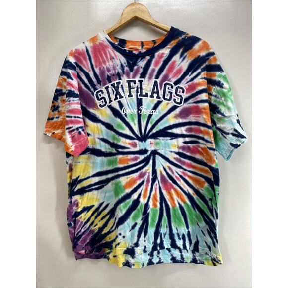 Six Flags Over Texas Tie Dye T-shirt Men’s 2XL 50-52 - Picture 1 of 10